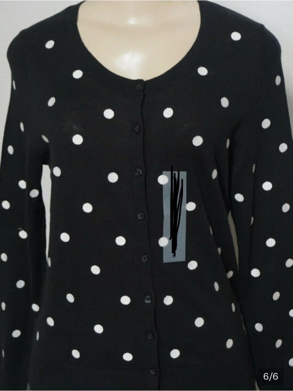 Old Navy Black and White Polka Dot Cardigan